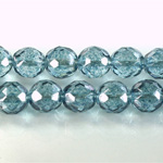 Czech Glass Fire Polish Bead - Round 10MM LUMI COATED BLUE