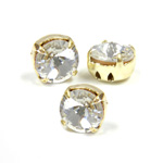 Crystal Stone in Metal Sew-On Setting - Rivoli SS34 (07mm) CRYSTAL-GOLD