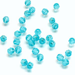 Plastic Bead - Transparent Faceted Round 04MM AQUA