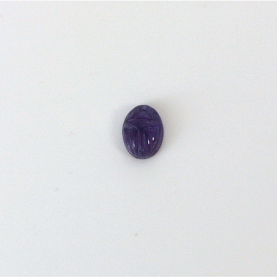 Gemstone Flat Back Carved Scarab 08x6MM AMETHYST