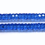 Czech Glass Fire Polished Bead - Rondelle 06x3MM SAPPHIRE