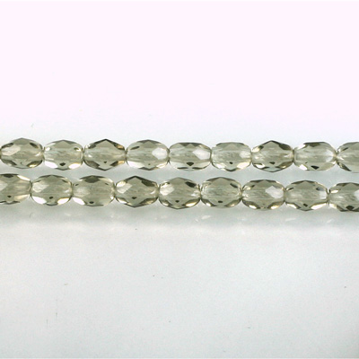 Czech Glass Fire Polish Bead - Oval 06x4MM BLACK DIAMOND