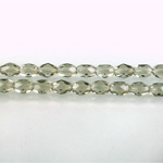 Czech Glass Fire Polish Bead - Oval 06x4MM BLACK DIAMOND