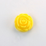 Plastic Carved No-Hole Flower - Round 15MM YELLOW