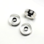 Plastic Bead - Color Lined Smooth Large Hole - Round 5x14MM CRYSTAL JET LINE