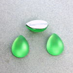 Plastic Flat Back Foiled Cabochon - Pear 18x13MM MATTE PERIDOT