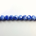 Chinese Cut Crystal Millefiori Bead - Round 08MM BLUE