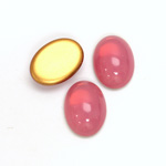 Glass Medium Dome Foiled Cabochon - Oval 18x13MM OPAL ROSE