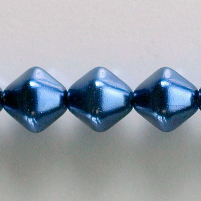Czech Glass Pearl Bead - Hex/Lantern 12MM NAVY 70467