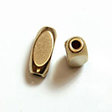 Brass Bead - Lead Safe Machine Made Fancy Rectangle 10x5MM RAW BRASS