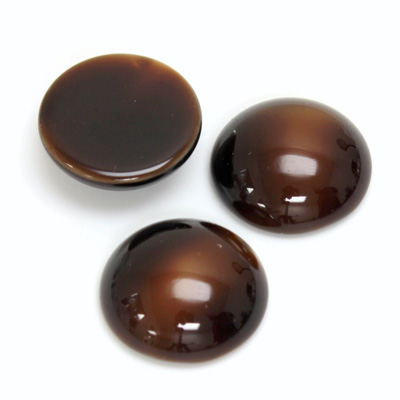 Glass Medium Dome Cabochon - Round 18MM BROWNHORN