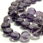 Chinese Cut Crystal Bead - Round Disc Side Drilled 06MM DARK AMETHYST