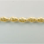 Czech Glass Pearl Bead - Baroque Oblong 13x7 CREME 70414