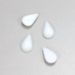 Plastic Flat Back Opaque Cabochon - Pear 13x8.5mm CHALKWHITE