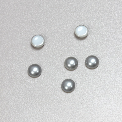 Glass Medium Dome Cabochon Pearl Spray Finish - Round 06MM LT GREY