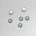 Glass Medium Dome Cabochon Pearl Spray Finish - Round 06MM LT GREY