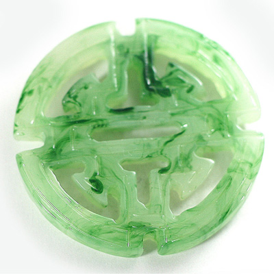 Plastic Oriental Carved Series Round 58MM JADE