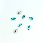 Plastic Point Back Foiled Stone - Navette 06x3MM AQUA