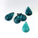 Plastic Flat Back Foiled Cabochon - Pear 13x9MM EMERALD