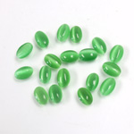 Fiber-Optic Cabochon - Oval 06x4MM CAT'S EYE GREEN