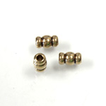 Brass Bead - Lead Safe Machine Made Fancy Tube 06x4MM RAW BRASS