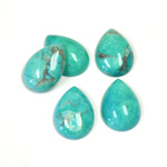 Gemstone Cabochon - Pear 14x10MM HOWLITE DYED CHINESE TURQ