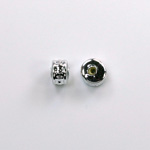 Metalized Plastic Engraved Bead - Rondelle 06MM SILVER