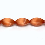 Fiber Optic Synthetic Cat's Eye Bead - Smooth 4-Sided Twisted 16x7MM CAT'S EYE COPPER