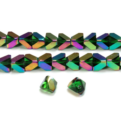 Cut Crystal Bead - V-Cut 06MM EMERALD IRIS