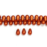 Glass Pendant Pearl Drop 6x4MM MATTE PUMPKIN