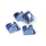 Glass High Dome Foiled Cabochon - Square 08x8MM LIGHT SAPPHIRE