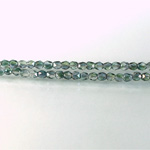 Czech Glass Fire Polish Bead - Round 03MM DK GREEN-GREEN 91003