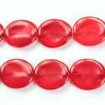 Czech Pressed Glass Bead - Potato Chip 20x18MM RUBY