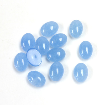 Gemstone Flat Back Cabochon - Oval 08x6MM QUARTZ DYED #12 CALCEDON