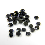 Gemstone Flat Back Stone with Faceted Top and Table - Round 03.5MM BLACK ONYX