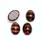 Glass Medium Dome Cabochon - Oval 14x10MM TIGEREYE RED