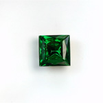 Glass Point Back Foiled Tin Table Cut (TTC) Stone - Square 08x8MM EMERALD
