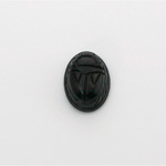German Plastic Flat Back Scarab - Oval 14x10MM JET