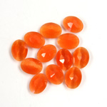 Fiber-Optic Flat Back Cabochon - Rauten Rose Oval 08x6MM CAT'S EYE ORANGE