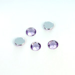 Plastic Flat Back Foiled Rose Cut Rhinestone - Round 07MM LT AMETHYST