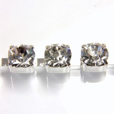Preciosa Crystal Rhinestone Cup Chain - SS29 CRYSTAL-SILVER