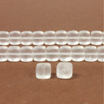 Czech Pressed Glass Bead - Cube 05x7MM MATTE CRYSTAL