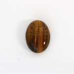 Gemstone Flat Back Carved Scarab 18x13MM TIGEREYE