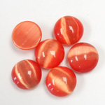 Fiber-Optic Cabochon - Round 12MM CAT'S EYE ORANGE