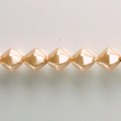 Czech Glass Pearl Bead - Hex/Lantern 08MM DARK ROSE 70425