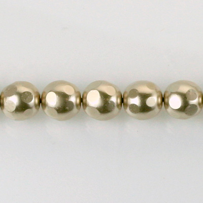 Czech Glass Pearl Bead - Round Faceted Golf 8MM LT BROWN 70418