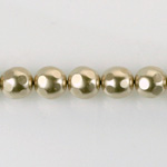 Czech Glass Pearl Bead - Round Faceted Golf 8MM LT BROWN 70418