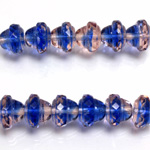 Czech Glass Fire Polish Bead - Fancy Bell 10x8MM 2-TONE SAPPHIRE/AMETHYST