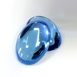 Plastic Flat Back Foiled Cabochon - Oval 25x18MM LT SAPPHIRE