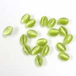 Fiber-Optic Cabochon - Oval 06x4MM CAT'S EYE OLIVE